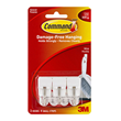Command Adhesive Wire Hooks White Small Pack of 3 For Hanging Up To 225g Ideal  for  Kitchen and Home
